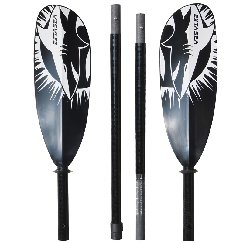 ExtaSea Tour Vario Fiberglas Doppelpaddel | 210-240cm | 4-teilig | Schwarz-weiß 3 ExtaSea Tour Vario Fiberglas Doppelpaddel | 210-240cm | 4-teilig | Schwarz-weiß – Bild 3
